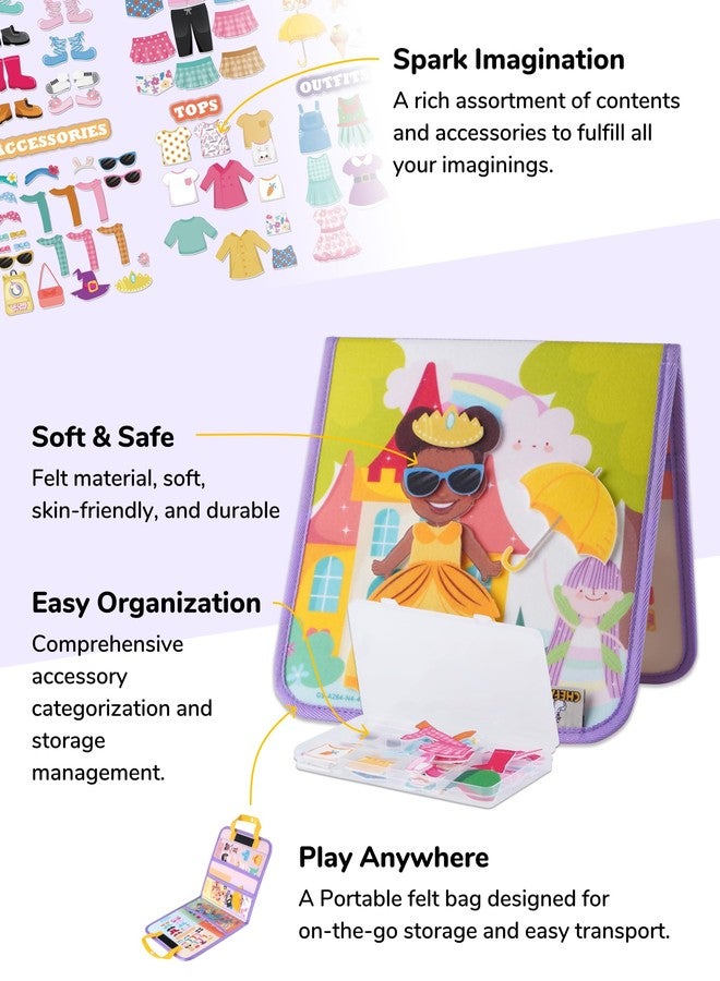 CHEFAN Felt Dress-Up Dolls Set,Pretend Play Dress Up Game with Felt Board, Outfit and Accessory Pieces,Perfect for Little Girls 3+ - Image 4